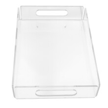 Vassoio per frutta in acrilico da 22.5oz trasparente con manici