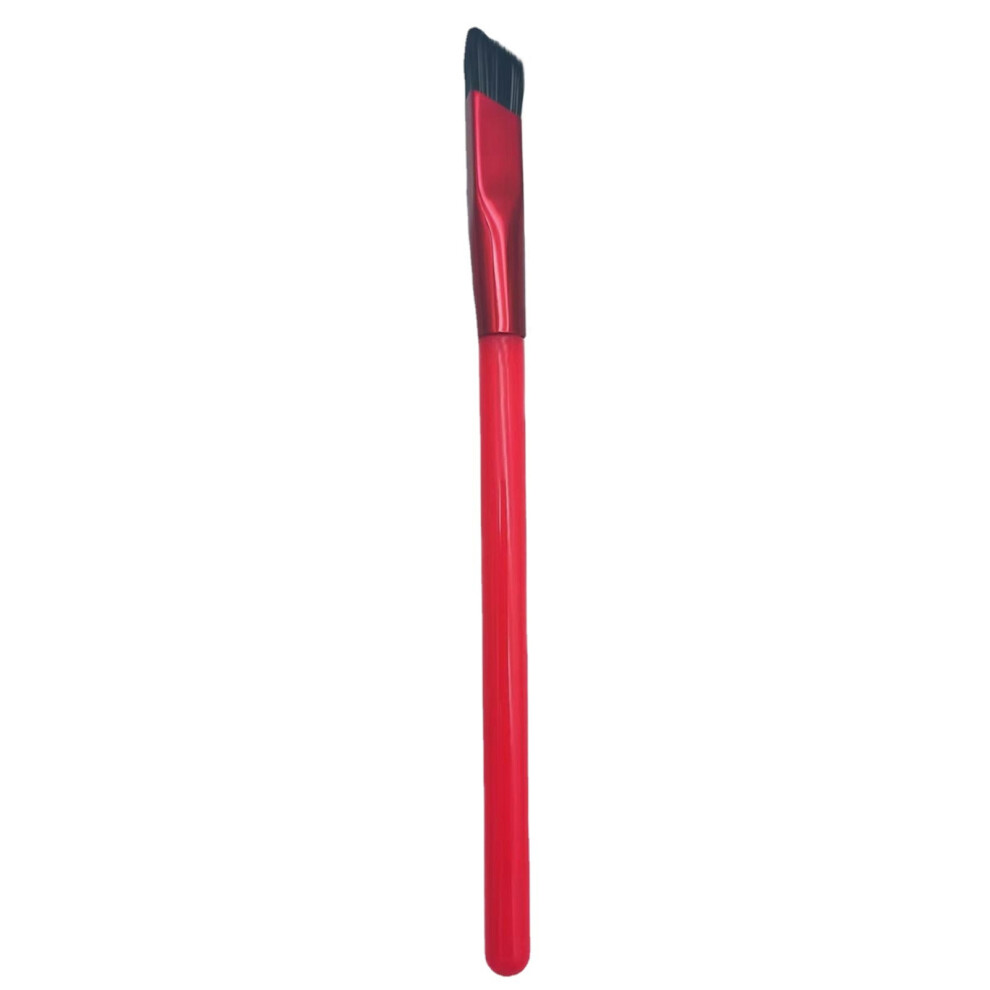 Eyebrow Brush Red Aluminum Ferrules Nylon Bristles