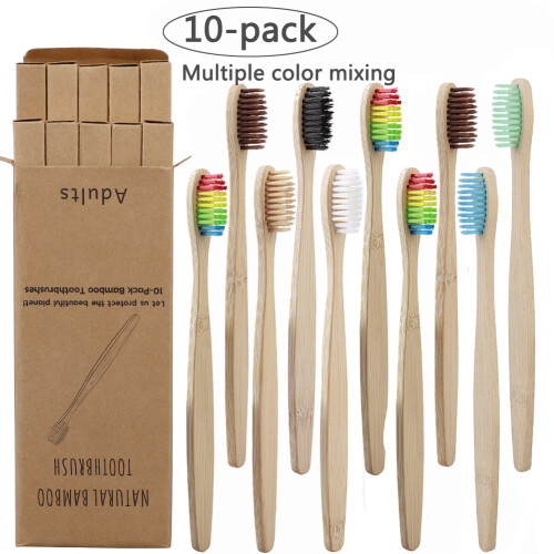 10 Pcs Bamboo Toothbrush Eco Friendly Soft Bristle 1