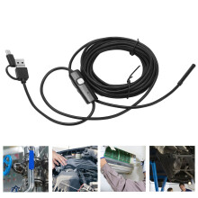 AN100-5.5 5,5 mm flexibles Kabel 3-in-1 Endoskop für Android-Handys Borescope Rohrleitungen Automobilinspektion 2m