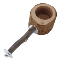 Papageien-Holzständer mit Futter-Schale, sicher, ungiftig, langlebiger Holzständer, Futterschale Kombination für Papageien
