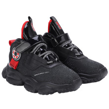 Kinder Sports Sneakers Athletische Turnschuhe Atmungsaktive Sportschuhe Jungen Freizeit Schuhe für Herbst Schwarz 32