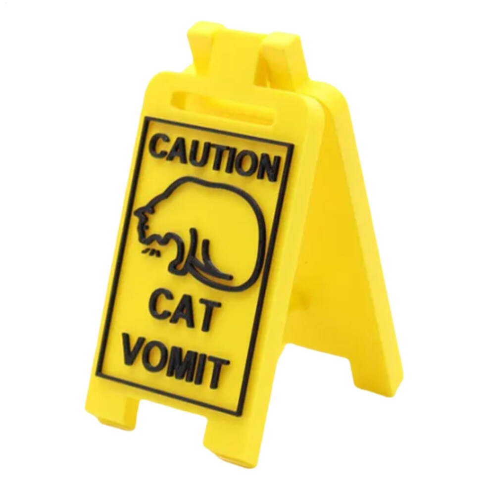 Cat Vomit Warning Sign for Pet Owners, Unique Walkway Decoration, Desktop Animal Sign, 12x8 Inch Durable Print-image-OPC-PJQSYZH-NEW