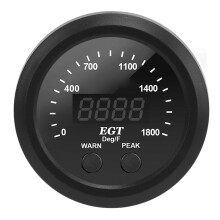 52mm Exhaust Gas Temperature Gauge 0–1800 Red LED Universal