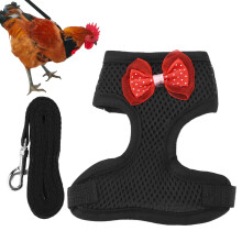 M Veste pour poulet avec laisse réglable & respirante Harnais poule et coq noir