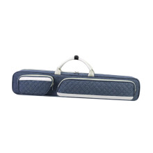 Pool Case 7 Hole Billiard Case Carrier Lightweight Dustproof Organiser for 1/2 Snooker Cues with Blue Storage Bag