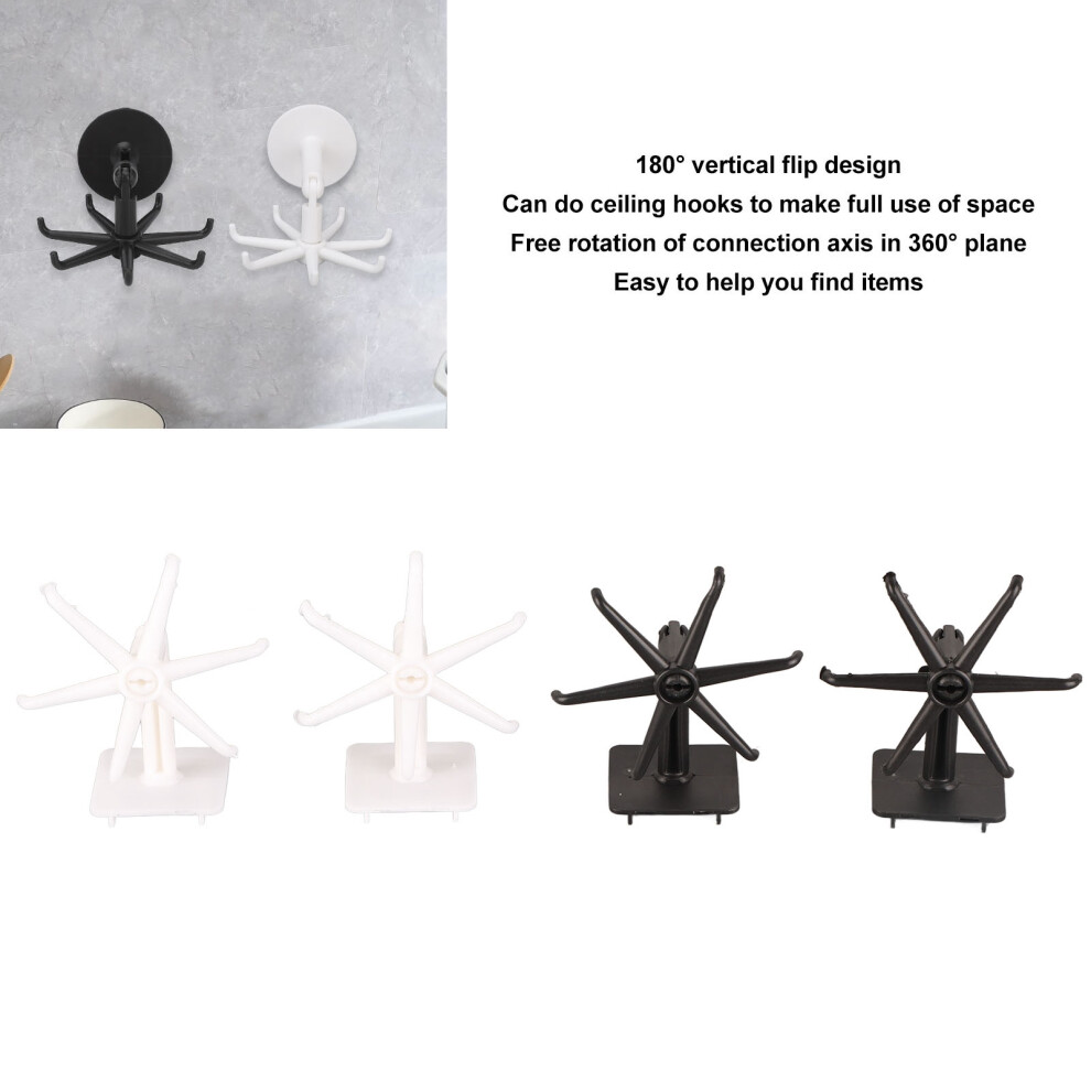 4pcs Wall Rotary Hook 180 Degree Vertical Flip 360