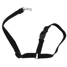 Imbracatura regolabile per cane in nylon nero con cintura di sicurezza 3.8oz