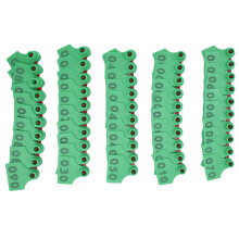 100 pezzi EarTag 001-100 Verde 4,7x4,1 cm 1,9x1,6 in