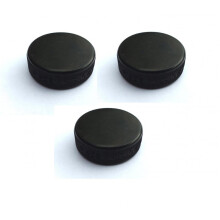 Mini Puck Puck Black Set of 3, 3.7 cm Diameter, 20 g Each, Durable Plastic Material, Perfect for Table Games
