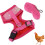 Pet Chicken Traction Rope Pink Adjustable Walking Strap Durable Material 14