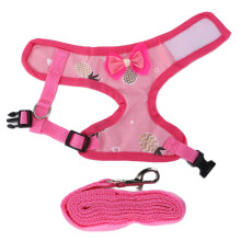 Corde d’entraînement pour poulet rose, corde de traction réglable pour des promenades en toute sécurité, durable