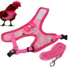 Corda di traino per pollo da compagnia - Nylon rosa regolabile
