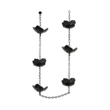 Regenkette Set, Rostbeständige Blumen-Regenketten mit Dachrinnenadapter für Fallrohre – Dekorative Regenkette für Außenbereiche