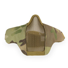 Adjustable Half Mask Tactical Steel Mesh Mask for Airgun, Hunting, Paintball, Cycling - Comfortable Military Style