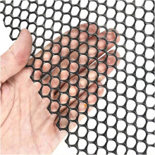Black Hexagonal Poultry Net 0.5x30m, Plastic Barrier Net with 8mm Opening, 100 Cable Ties, Pet Fence