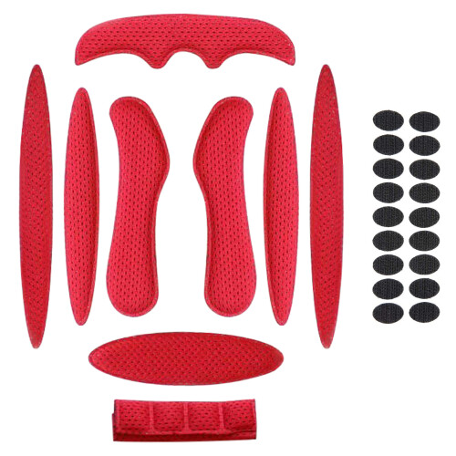 Set di imbottiture in schiuma per casco - 8 pezzi, 15 g Colore: Rosso 2