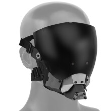 Tactical Airsoft Mask, Cyberpunk Style Protective Headgear, Black Eye Protection, Durable Material, Adjustable Fit