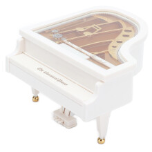 Mini scatola musicale retrò per pianoforte (13x12,5x11,5 cm)