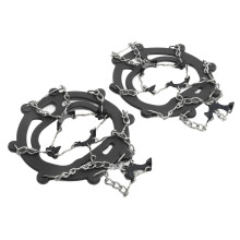 8-Zähne Spikes Fußschutz Eis und Schnee Outdoor-Walking-Waffe Bergsteigen Skifahren Crampons Schwarz