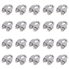 20 pezzi morsetto per fune in acciaio inox M8(8mm) colore argento