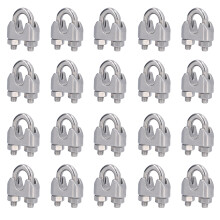 20 Stück Edelstahl Drahtseilklemmen Hardware Rigging Kabelclip Verriegelung Befestigungsmuttern M2 (2mm)