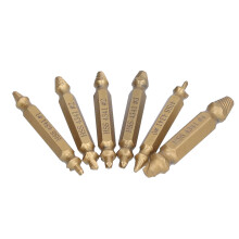 6 pièces plaqué titane HSS 4341 extracteurs de boulons du #4 au #0 51 mm
