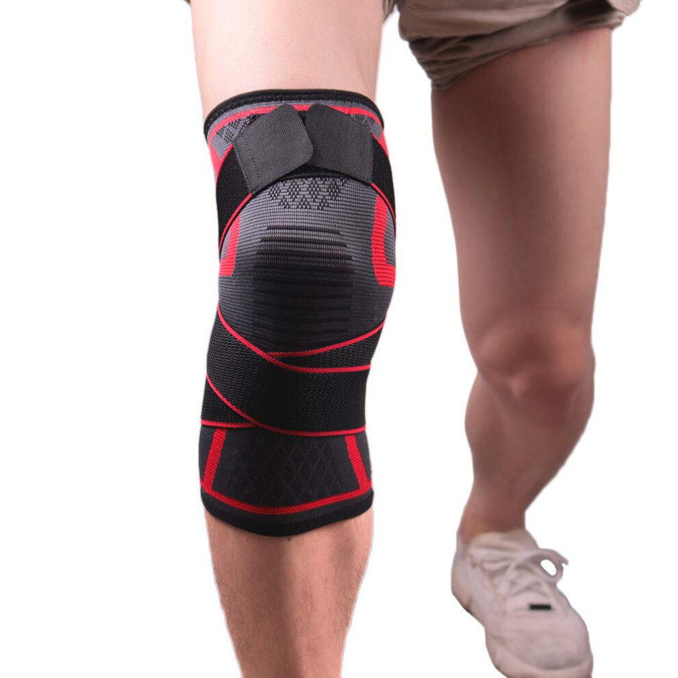 Support Basketball Lift Sleeve Running Compression Knee Pads Red Large for Moped Accessories, Athletic Performance Gear