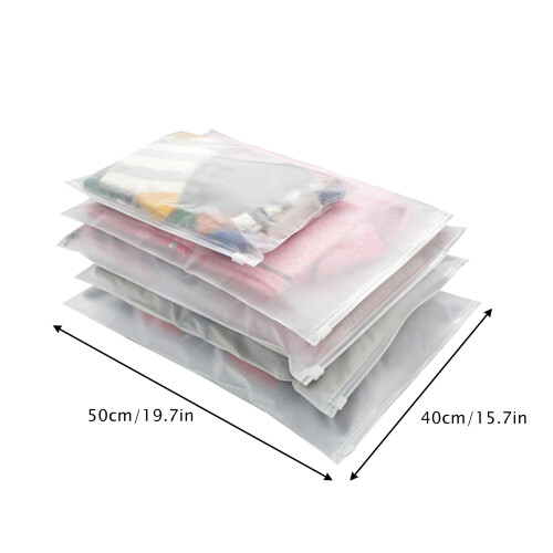 Buste CPE con chiusura a zip 50 pezzi opaco/trasparente 14x20cm 1