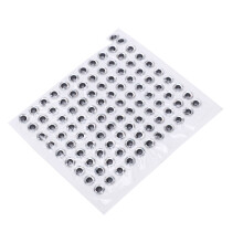 Adesivo 3D a effetto occhio di pesce - argento, diametro 7 mm, 100 pezzi