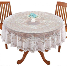 Vintage Angel Lace Round Tablecloth Cover Openwork Pattern Home Party Decor 60 Inch
