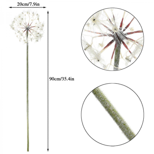 Artificial Dandelion Simulation White Plastic Iron Wire Fake Flowers 1