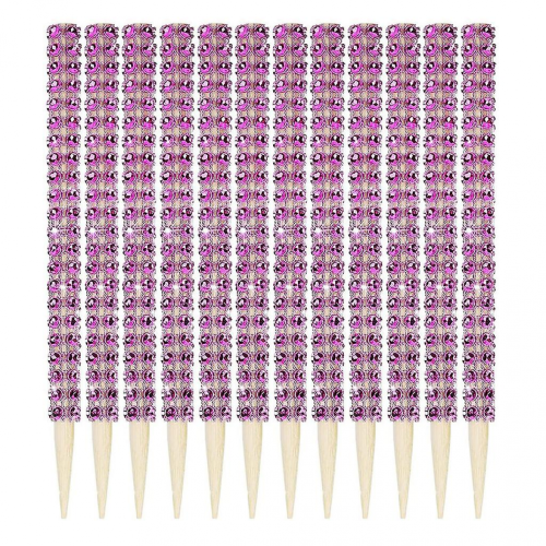 Apple Sticks 12pcs Bling Decorative Bamboo Drill Sticks Rose Gold