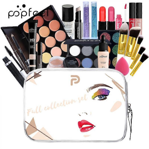 POPFEEL 8-56Pcs Professional Makeup Kit with Eyeshadow Blush Foundation KT03C