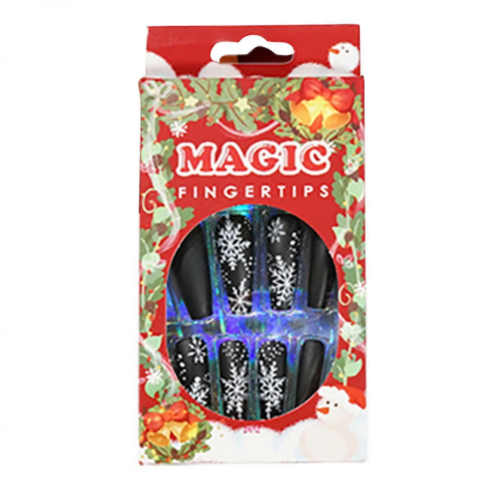 24x Christmas Press On Nails Ballerina False Artificial Nail Tips