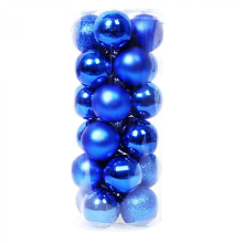 24pcs Shatterproof Blue Christmas Ball Ornaments, 6cm Tree Decorations Baubles Set