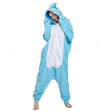 Light Blue Shark Onesie Pajama Costume for Adults XL Christmas Gift