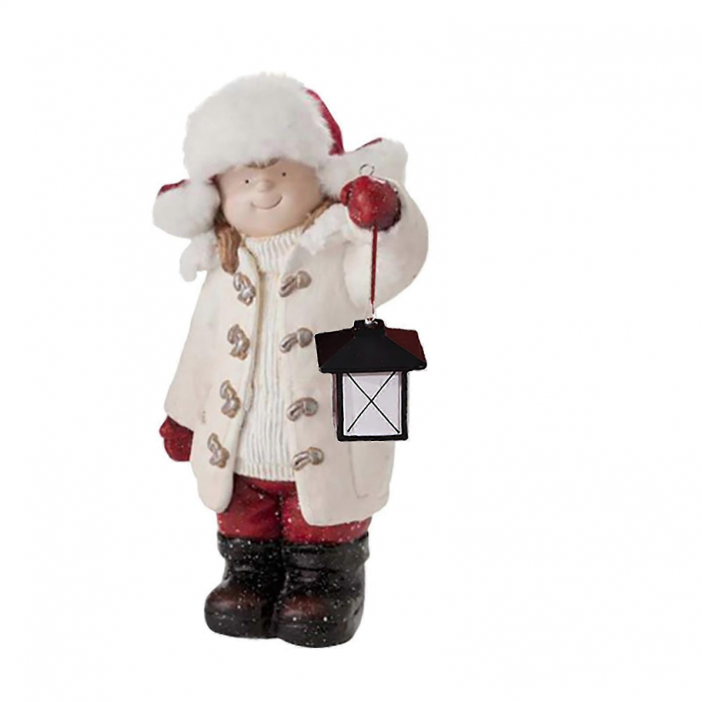 Solar Resin Gnome Outdoor Garden Decoration Miniature Statue Light/White