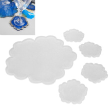 Stampi in resina per sottobicchieri a forma di fiore Set di stampi in silicone per resina Decorazione per la casa 5 pezzi