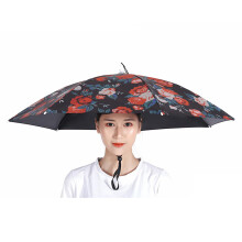 Umbrella Hat for Fishing, Foldable Waterproof UV Protection Parasol Hat, 77cm Hands-Free Outdoor Use for Beach and Festivals