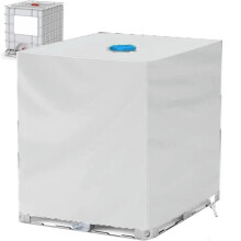 IBC Tote Cover, Waterproof Oxford Fabric UV Sun Protection, Durable White Cover for 275 Gallon IBC Tank Container
