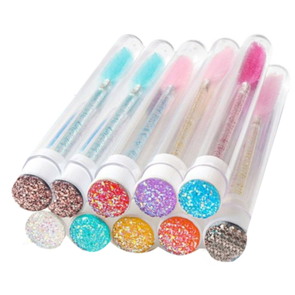10pcs Mascara Wand Tube Set Colored Rhinestones