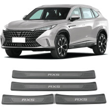 Car Door Sill Scuff Plate Guard Protector, for MG RX5 2023 2024 2025, Stainless Steel Trim Cover Accessories (Black)