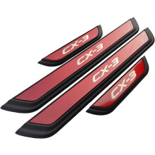 Car Foot Pedal Car Styling Fit for Mazda CX3 Door Sill Trim Scuff Plate Stainless Steel Accessories Car Pedal Sticker 2017 2020 2021 kit(Silver)