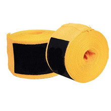 Baumwolle Kick Box Bandage Herren Taekwondo Muay Thai Handgelenk Bänder Gelb 1 Paar Ausrüstung für Fitness und Training