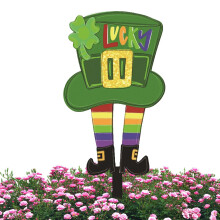 St. Patrick's Day Yard Signs - Creative Acrylic Garden Gnome Decorations with Stakes for Outdoor Holiday Decor