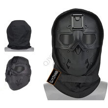 Adjustable Tactical Skull Mask Balaclava for Airsoft, Military Outdoor Sports, One Size, Black Color