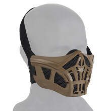 Airsoft Mask Tactical Protection Scorpion Half Face Mask Tan Silicone Mesh Adjustable Breathable for Cosplay Paintball Hunting