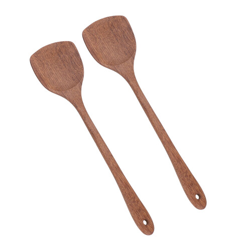 2pcs Wooden Spatula Household Hanging Long Handle 2