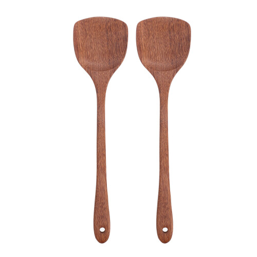 2pcs Wooden Spatula Household Hanging Long Handle
